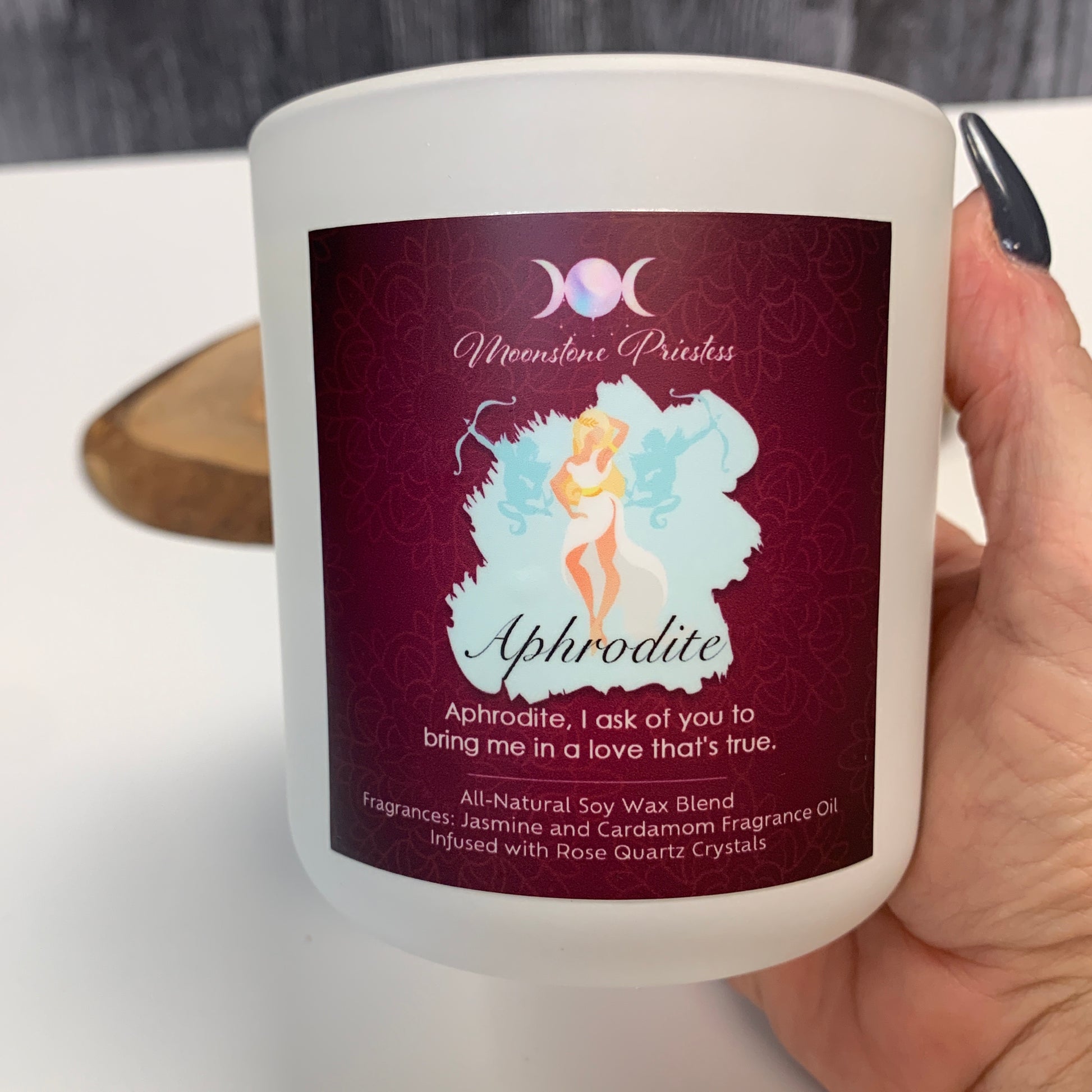  Aphrodite candle with crystals