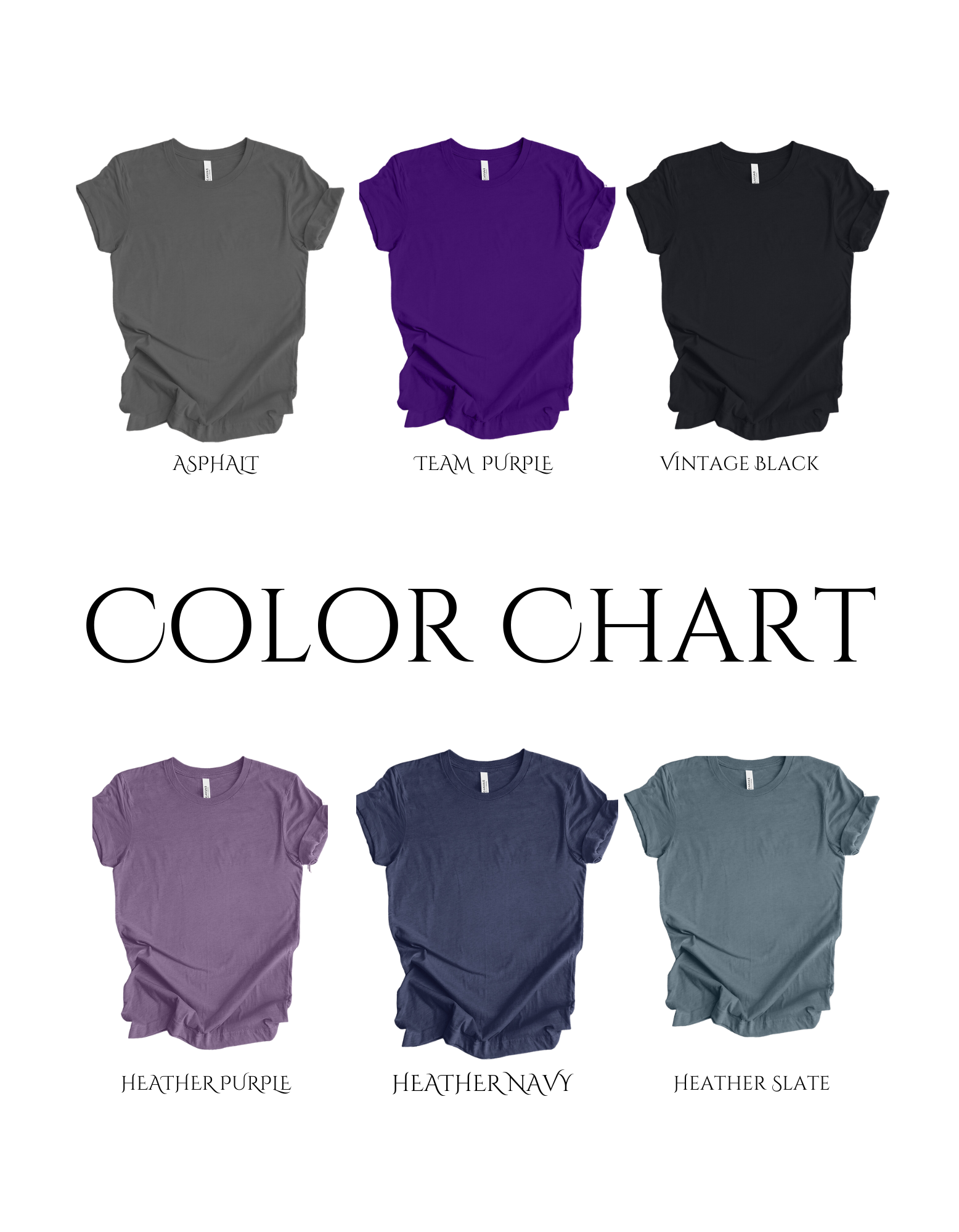 Color Chart for moon phase tee