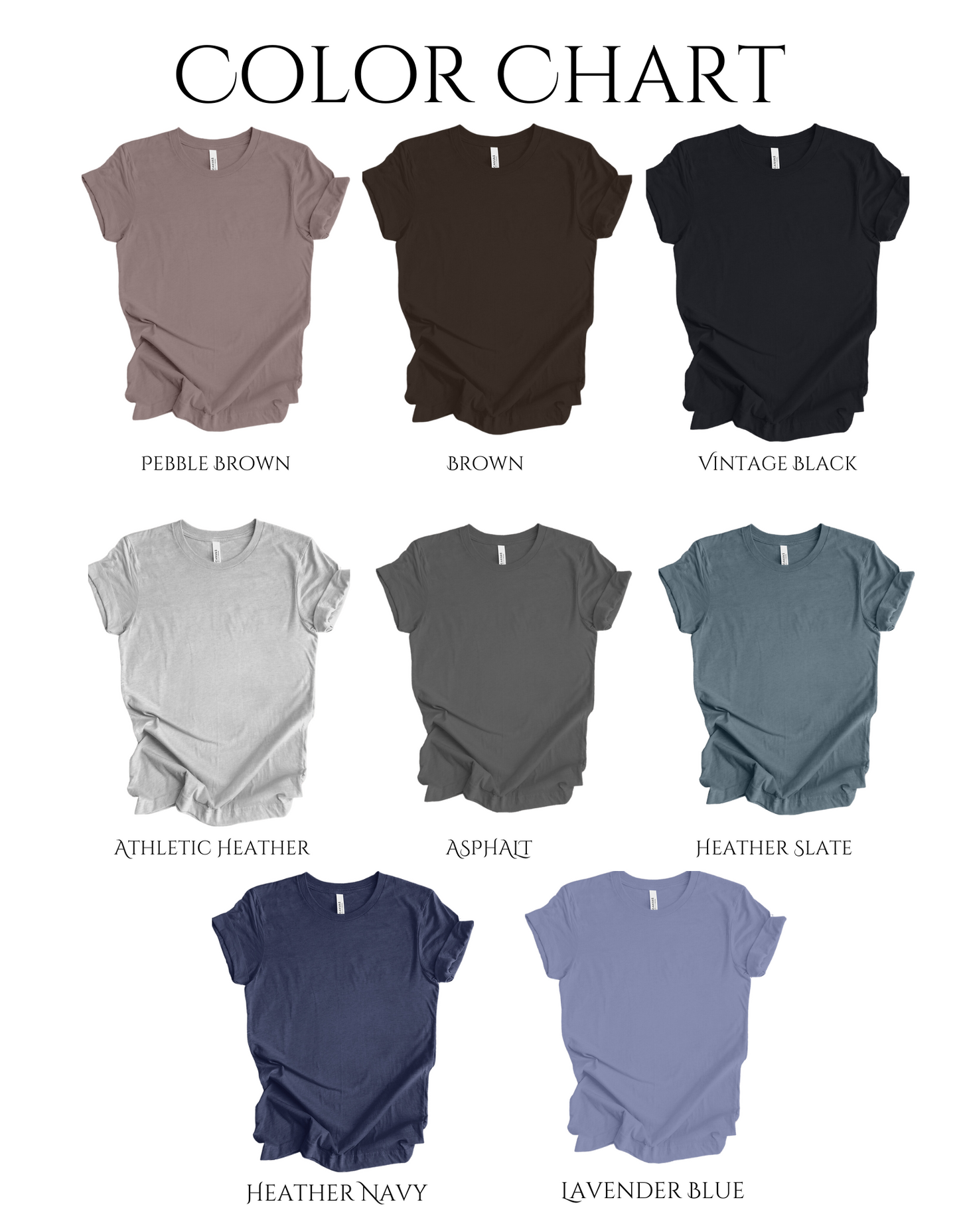 color chart frenchie tee