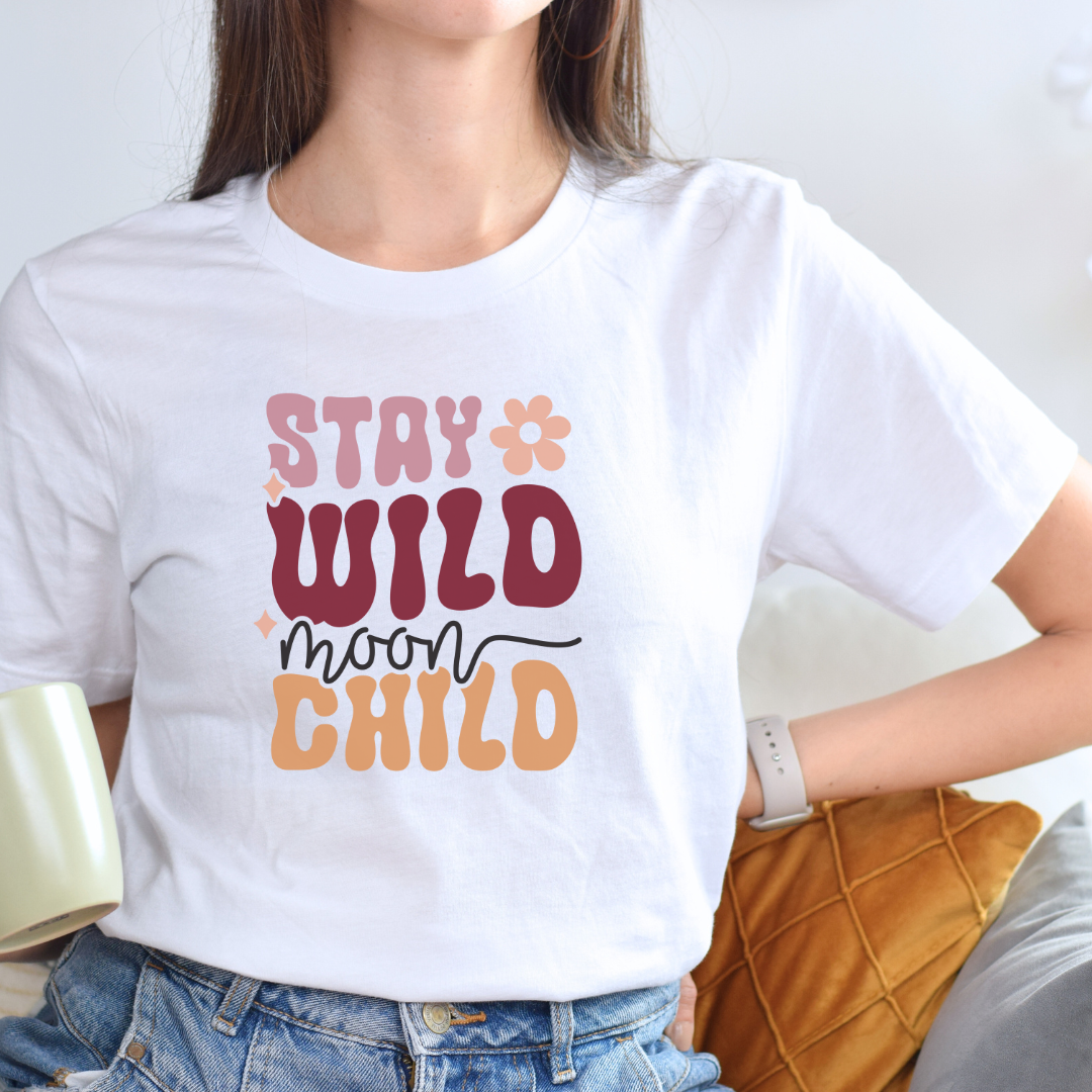 Stay Wild Moon child white tee