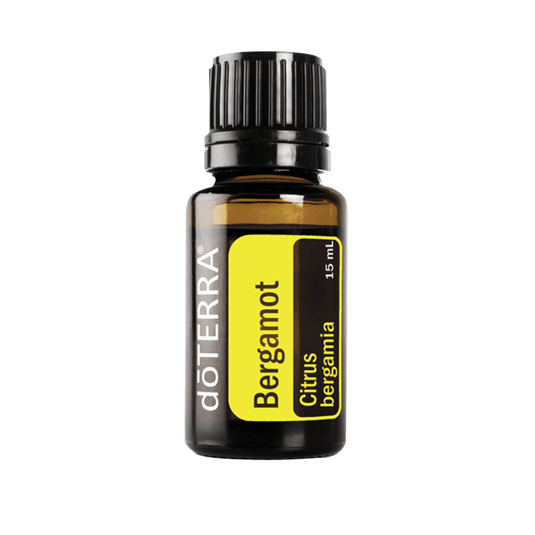 doTERRA Bergamot essential oil bottle on a white background