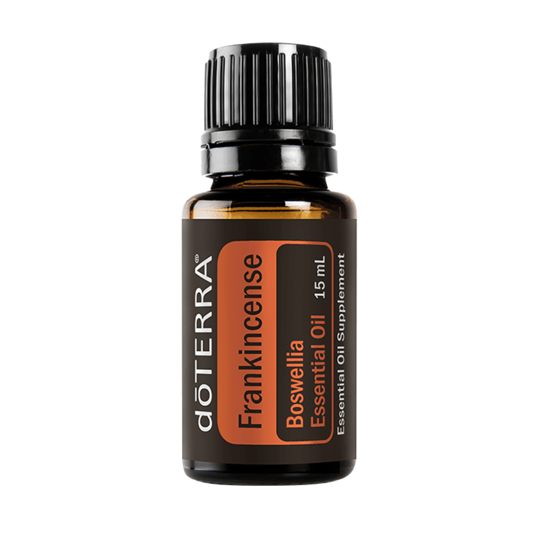 doTERRA Frankincense Boswellia essential oil bottle on a white background