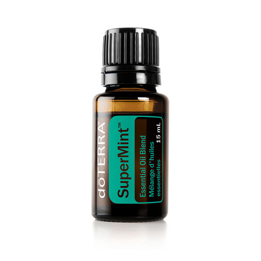 doTERRA SuperMint essential oil bottle on a white background