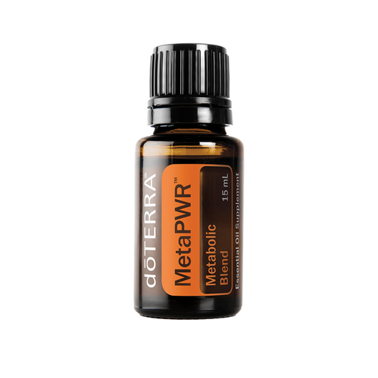 doTERRA MetaPWR essential oil bottle on a white background