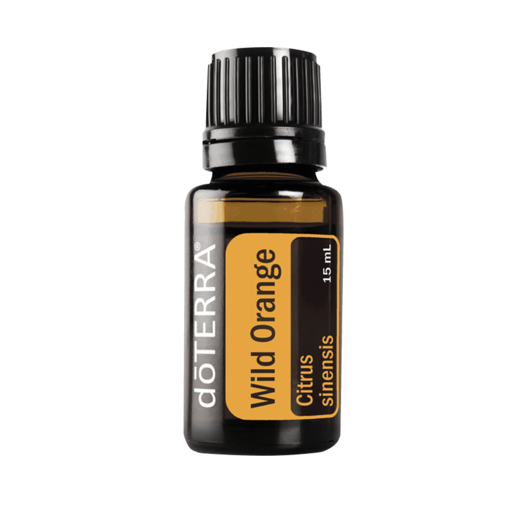 doTERRA Wild Orange essential oil bottle on a white background