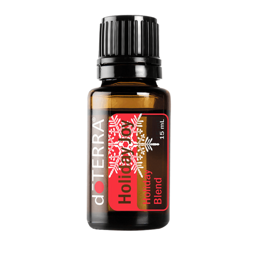 doTERRA Holiday Joy essential oil bottle on a white background