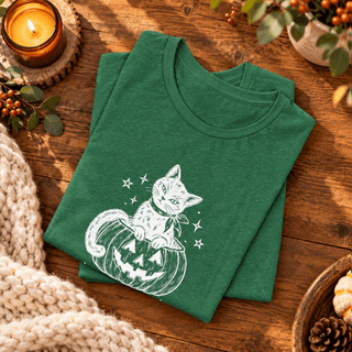 "A Little Purractical Magic" Cat Tee — Pumpkin Kitten Halloween Shirt - The Mystical Moon