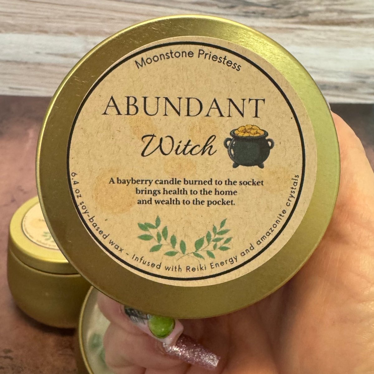 Abundant Witch Candle Bayberry & Amazonite New Year Magic - The Mystical Moon Online Store