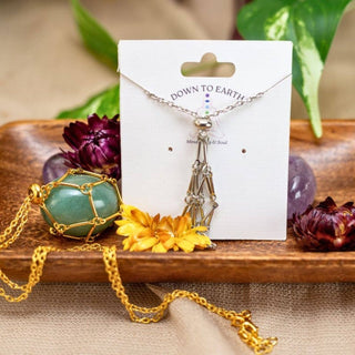 Adjustable Metal Crystal Holder Necklace – Stainless Steel Interchangeable Cage Chain - The Mystical Moon