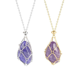 Adjustable Metal Crystal Holder Necklace – Stainless Steel Interchangeable Cage Chain - The Mystical Moon