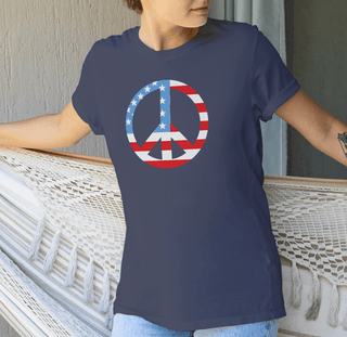 American Flag Peace Sign T-Shirt - The Mystical Moon Online Store