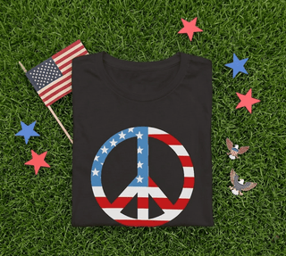 American Flag Peace Sign T-Shirt - The Mystical Moon Online Store