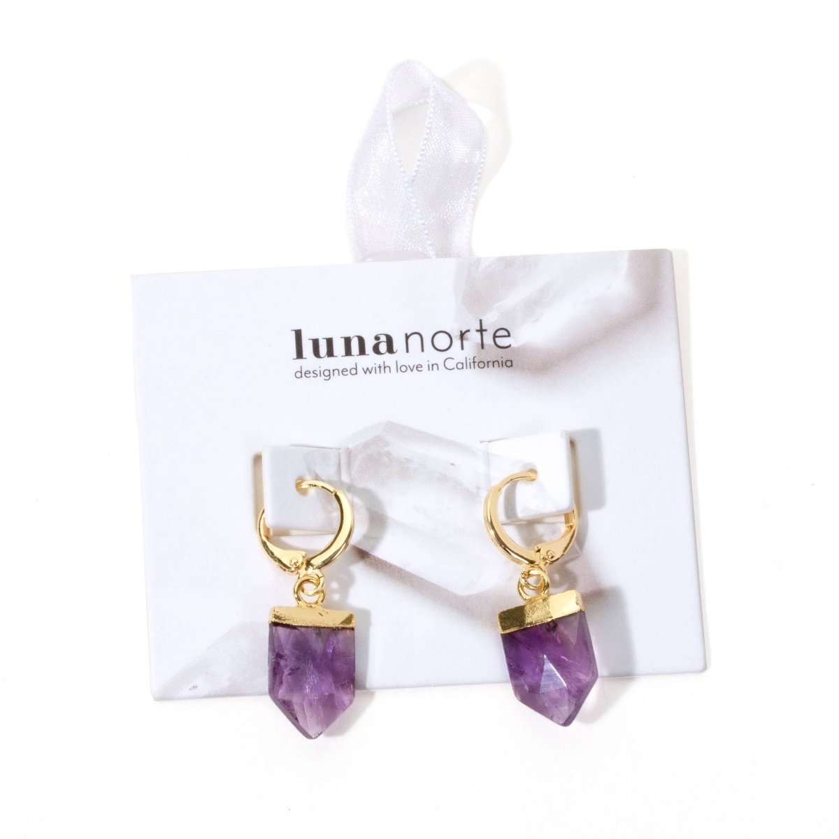 Amethyst Aura Huggie Hoop Earrings - The Mystical Moon Online Store