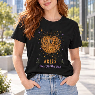 Aries First To The Fire Zodiac Tee - The Mystical Moon
