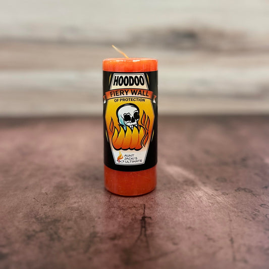 Aunt Jacki's Hoodoo Fiery Wall of Protection Candle - The Mystical Moon Online Store