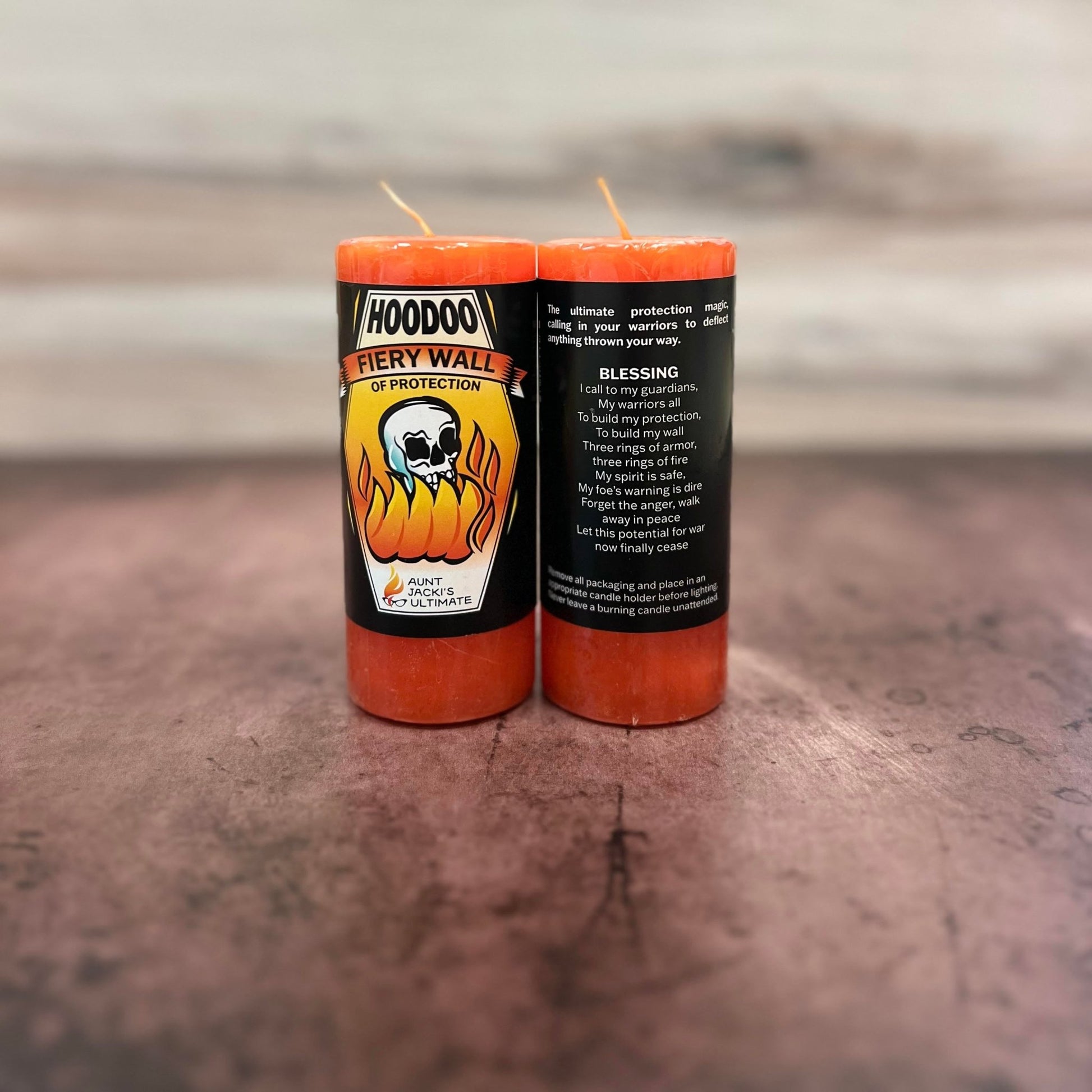 Aunt Jacki's Hoodoo Fiery Wall of Protection Candle - The Mystical Moon Online Store