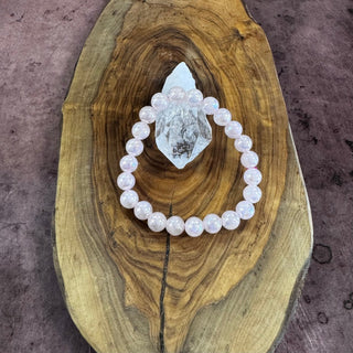 Aura Rose Quartz Beaded Bracelet 8mm - The Mystical Moon Online Store
