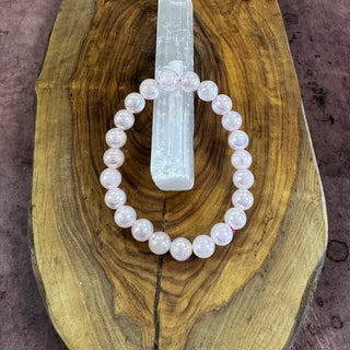 Aura Rose Quartz Beaded Bracelet 8mm - The Mystical Moon Online Store