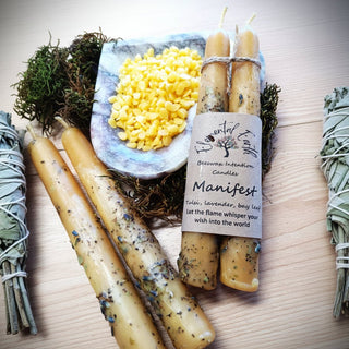Beeswax Manifest Intention Candles - The Mystical Moon Online Store
