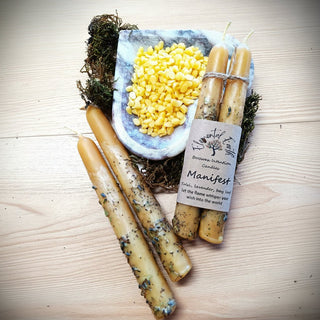 Beeswax Manifest Intention Candles - The Mystical Moon Online Store