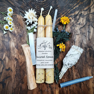 Beeswax Sacred Space Intention Candles - The Mystical Moon Online Store