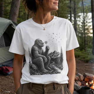 Bigfoot Dandelion Wish Nature T-Shirt - The Mystical Moon
