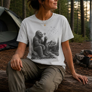 Bigfoot Dandelion Wish Nature T-Shirt - The Mystical Moon