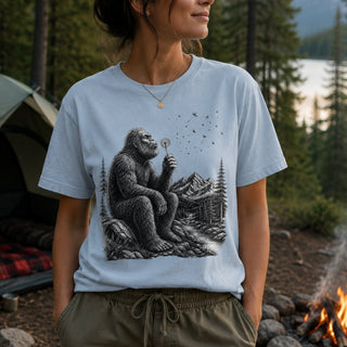 Bigfoot Dandelion Wish Nature T-Shirt - The Mystical Moon