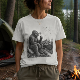 Bigfoot Dandelion Wish Nature T-Shirt - The Mystical Moon