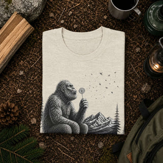 Bigfoot Dandelion Wish Nature T-Shirt - The Mystical Moon
