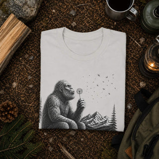 Bigfoot Dandelion Wish Nature T-Shirt - The Mystical Moon