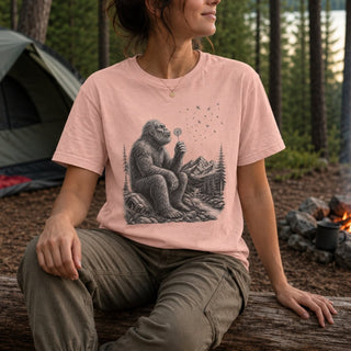 Bigfoot Dandelion Wish Nature T-Shirt - The Mystical Moon
