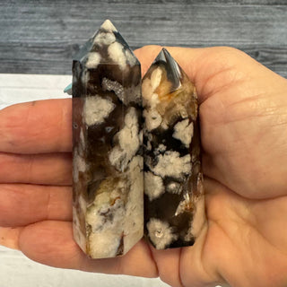 Black Flower Agate Tower 18 - The Mystical Moon Online Store