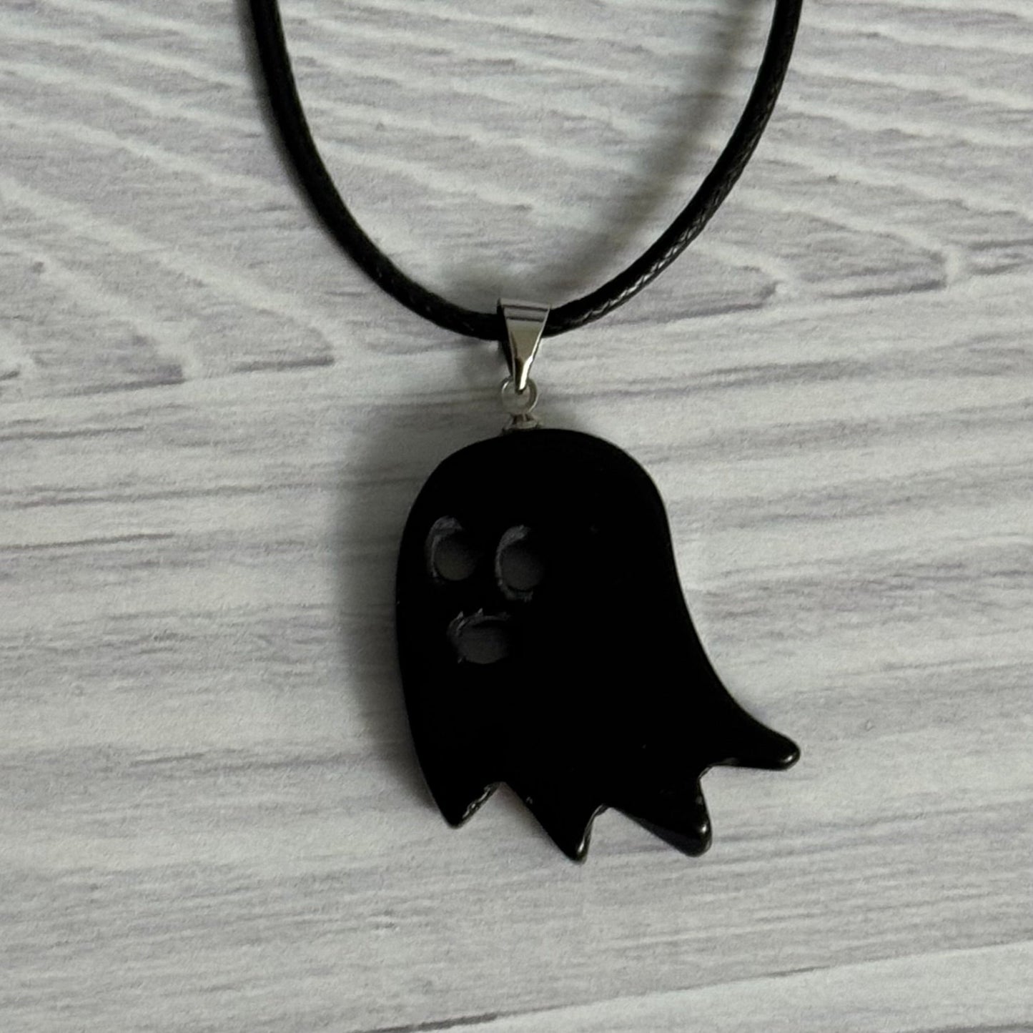 Black Obsidian Ghost Necklace - The Mystical Moon Online Store