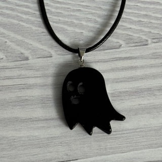 Black Obsidian Ghost Necklace - The Mystical Moon Online Store