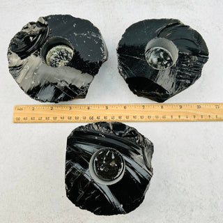 Black Obsidian Votive Tea Light Candle Holder - The Mystical Moon Online Store