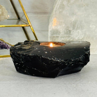 Black Obsidian Votive Tea Light Candle Holder - The Mystical Moon Online Store
