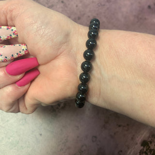Black Tourmaline Beaded Bracelet 8mm - The Mystical Moon Online Store