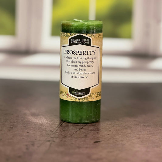 Blessed Herbal Affirmation Prosperity Candle - The Mystical Moon Online Store