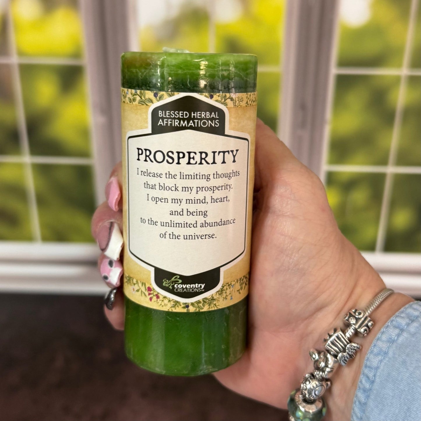 Blessed Herbal Affirmation Prosperity Candle - The Mystical Moon Online Store