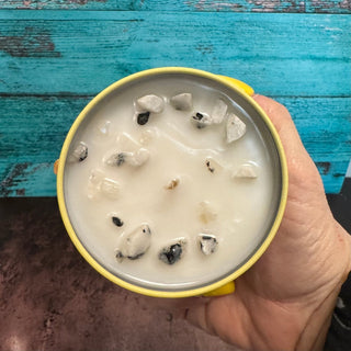 Blooming Witch Candle with Moonstone and Seeds - The Mystical Moon Online Store