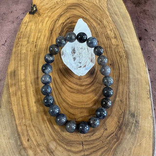 Blue Rutilated Quartz Beaded Bracelet 8mm - The Mystical Moon Online Store