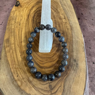 Blue Rutilated Quartz Beaded Bracelet 8mm - The Mystical Moon Online Store