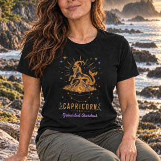 Capricorn Grounded Stardust Zodiac Tee - The Mystical Moon