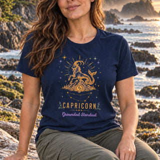 Capricorn Grounded Stardust Zodiac Tee - The Mystical Moon