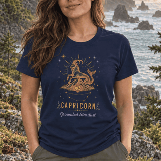 Capricorn Grounded Stardust Zodiac Tee - The Mystical Moon