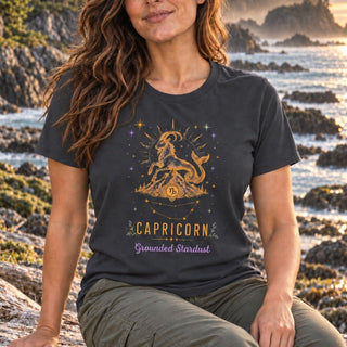 Capricorn Grounded Stardust Zodiac Tee - The Mystical Moon