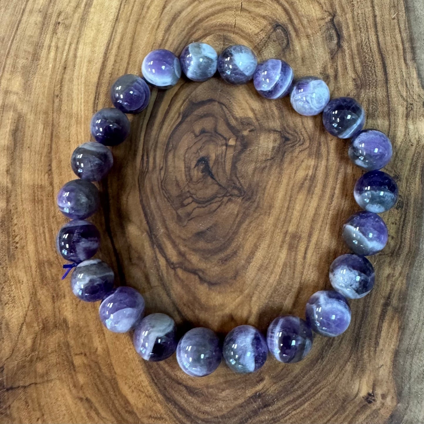 Chevron Amethyst Beaded Bracelet 8mm - The Mystical Moon Online Store