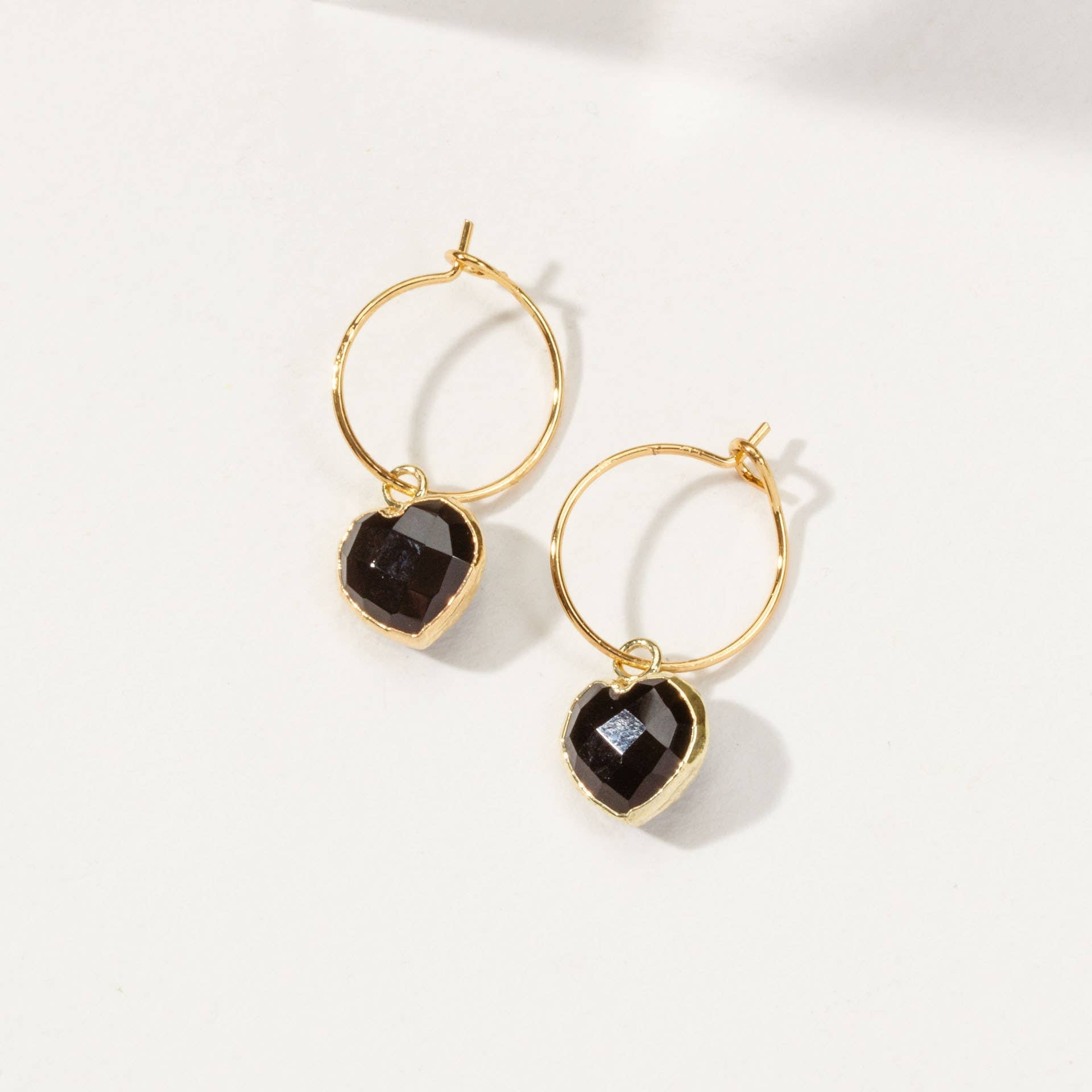 Conversation Heart Mini Hoop Earrings - Onyx - The Mystical Moon Online Store