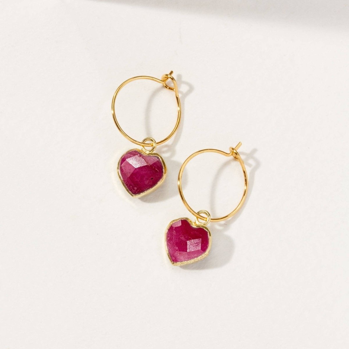 Conversation Heart Mini Hoop Earrings - Ruby - The Mystical Moon Online Store